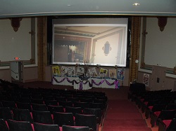 Auditorium decorated for the Grand Reopening
